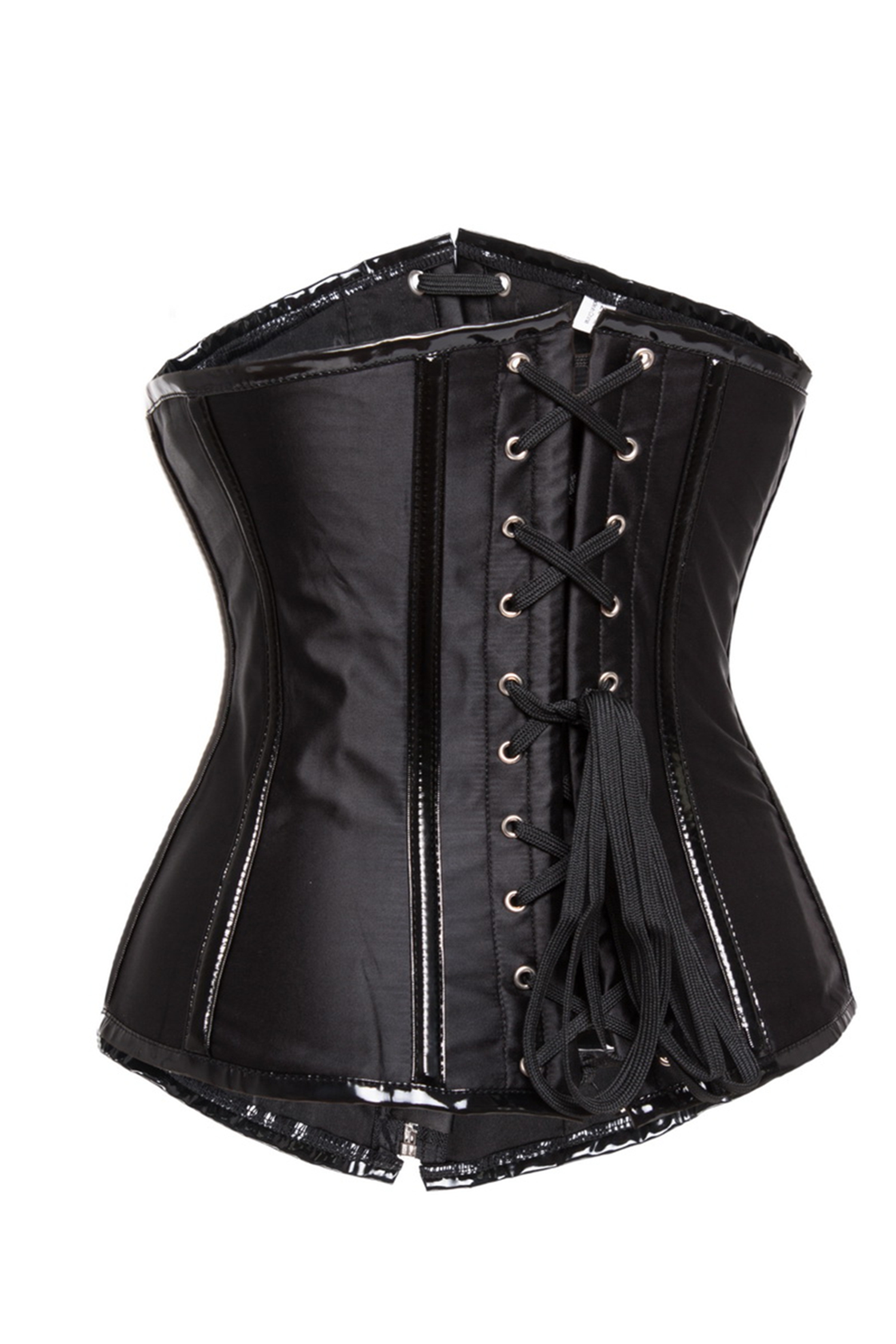 Women Corset Gothic Spiral Steel Boned Underbust Corset Zipper Corset